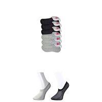 Siyah Ve Gri Kadın Görünmez Çorap 6 Çift