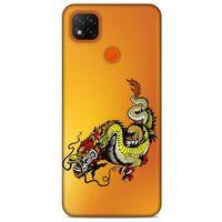 Xiaomi Redmi 9C Kılıf Dragons (28) Arka Kapak Tatoo Sarı Ejderha