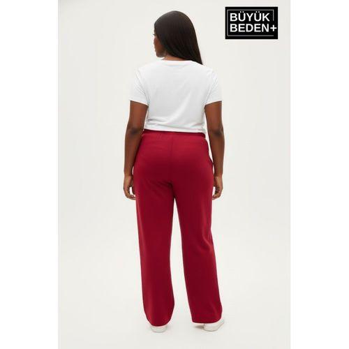 Kadın Büyük Beden BROOKLYN Baskılı Rahat Kesim Paça Reçme İnce Eşofman Altı SPR26EAK952-2