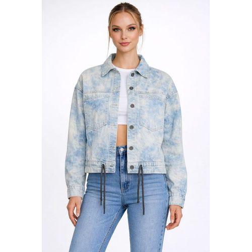 ÖZEL KOLEKSİYON BAĞLAMA DETAYLI DENİM CEKET (AG-3006)