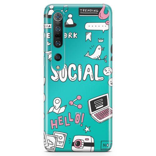 Xiaomi Mi 10 Kılıf Herşeyim Sosyal Medya Arka Kapak Koruma Desenli Full Koruyucu