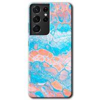 MRCİLETİSİM Samsung Galaxy S21 Ultra Kılıf HD Desen Baskılı Arka Kapak + Temperli Cam - Bubbles 1