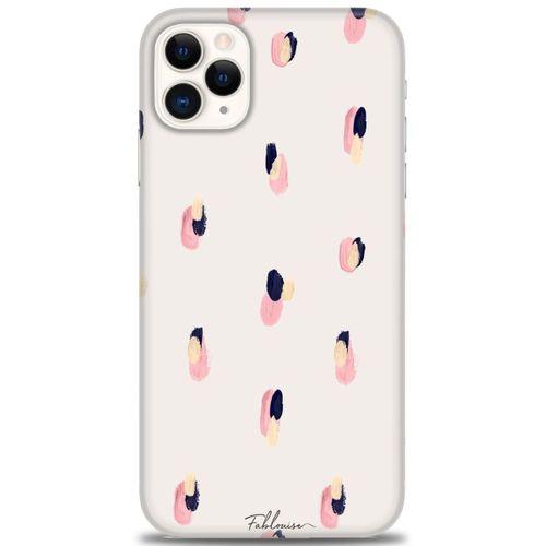 iPhone 11 Pro Max Kılıf HD Baskılı Kılıf - Pembe Lacivert + Tam Ekran Koruyucu