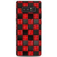 Samsung Galaxy Note 8 Kılıf Patchwork (47) Crystal Flex Kılıf Siyah Kırmızı