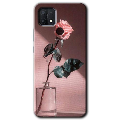 Oppo A15s Kılıf Baskılı Arka Kapak - Retro Gül +Tam Ekran Koruyucu