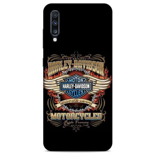 Samsung Galaxy A70s Uyumlu Kılıf Motorsiklet (6) Silikon Kılıf Harley Davidson
