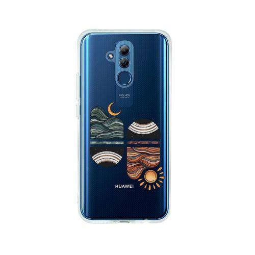Huawei Mate 20 Lite Sunset Wave Premium Şeffaf Telefon Kılıfı
