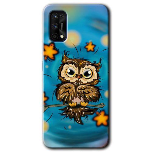 Realme 7 Pro Kılıf HD Desen Baskılı Arka Kapak + Temperli Cam - Owl Bird Stars