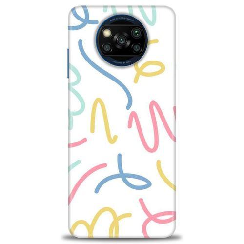 Xiaomi Poco X3 NFC Kılıf HD Baskılı Kılıf - Renkli Çizgiler + Tam Ekran Koruyucu