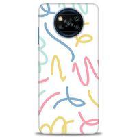 Xiaomi Poco X3 NFC Kılıf HD Baskılı Kılıf - Renkli Çizgiler + Tam Ekran Koruyucu