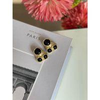 Taşlı Küpe - Siyah