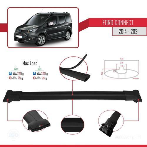 Ford Connect 2014-2021 Arası ile uyumlu FLY Model Ara Atkı Tavan Barı SİYAH 3 ADET BAR