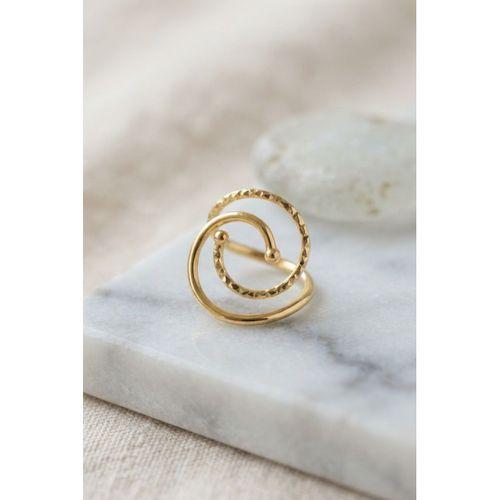 Gold Renk Geometrik Çift Halka Yüzük