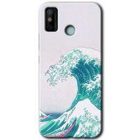 MRCİLETİSİM Tecno Spark 6 Go Kılıf HD Desen Baskılı Arka Kapak+Temperli Cam - Dalga