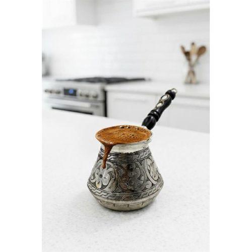 Turna Bakır Elit Külhan Cezve 3 No 7 Fincan Oyma İşleme Kalay Turna1269-6