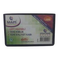 Mapi Ehliyet Kimlik Kabı Çift Hazneli Siyah - 3 adet