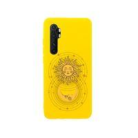 Xiaomi Note 10 Lite Moon and Sun Premium Silikonlu Sarı Telefon Kılıfı