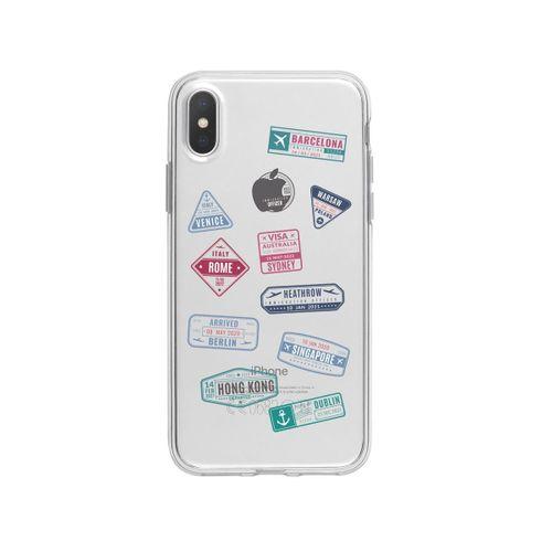 iPhone X Seyehat Pulu Tasarımlı Premium Şeffaf Silikon Kılıf