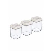 Vakumlu Erzak Kavanozu Kare 3lü Set Royaleks-OKY-234