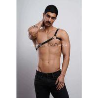 Tek Omuz Erkek Deri Harness - Dansçı Deri Giyim - Erkek Dansçı Ürünleri - Brfm3