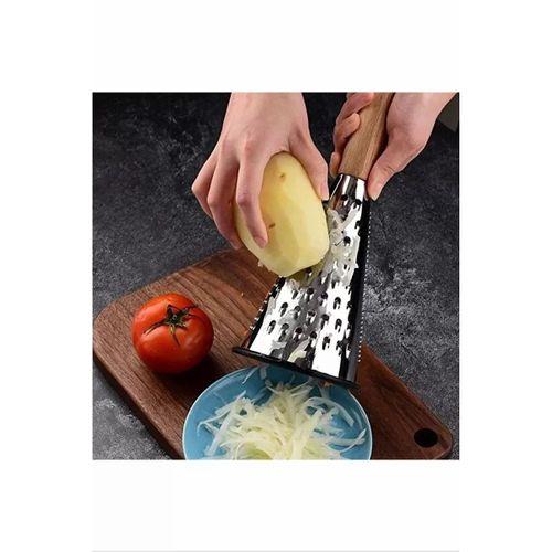 Çelik Lüks Paslanmaz Çelik Konik Rende Bambu Saplı Royaleks-RND03