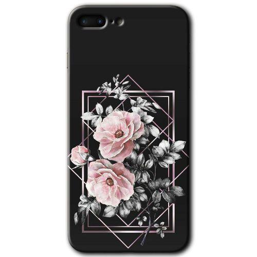 MRCİLETİSİM iPhone 7 Plus Kılıf HD Desen Baskılı Arka Kapak + Temperli Cam - Retro Çiçek 1