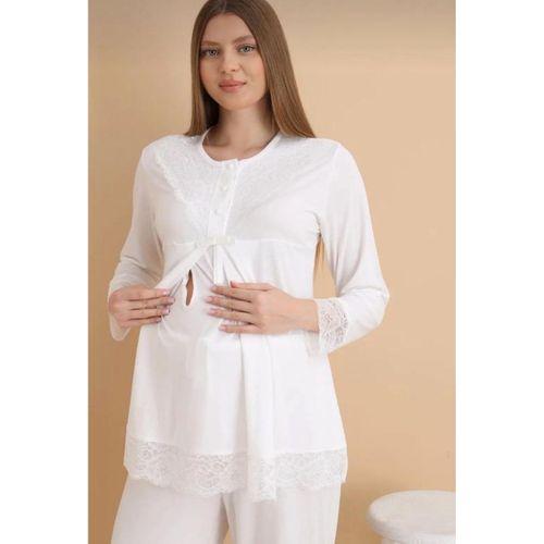 NEHİR 4022 Hamile Lohusa 3 Lü Pijama Sabahlık TK