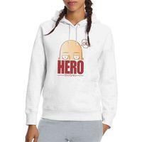 One Punch Man Hero Baskılı Beyaz Kadın Kapşonlu Sweatshirt