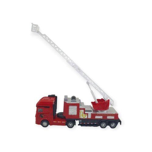 Metal İtfaiye Arabası - Merdivenli 26cm - 706-45