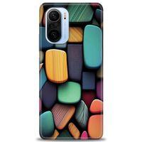 Xiaomi Redmi K40 Kılıf HD Baskılı Kılıf - Renkli Taşlar + Tam Ekran Koruyucu