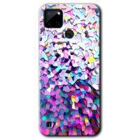 Realme C21 Kılıf HD Desen Baskılı Arka Kapak - Mosaic Fragments Colorfull + Kırılmaz Cam