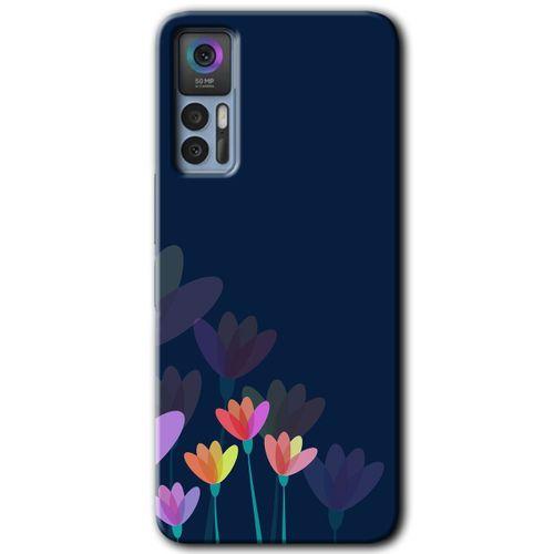 TCL 30 Plus Kılıf HD Desen Baskılı Arka Kapak - Çizim Çiçekleri