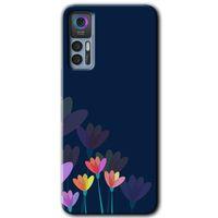 TCL 30 Plus Kılıf HD Desen Baskılı Arka Kapak - Çizim Çiçekleri
