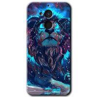 General Mobile GM 8 HD Baskılı Kılıf + 9D Tam Ekran Koruyucu - Neon Aslan