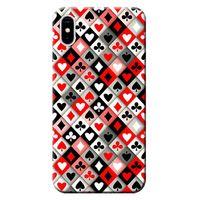 iPhone XS Kılıf İskambil Baskılı Esnek TPU Silikon