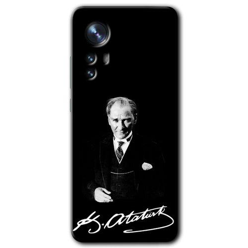 Xiaomi Mi 12 Kılıf HD Desen Baskılı Arka Kapak - Atatürk İmza + Kırılmaz Cam