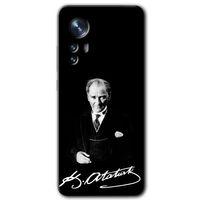 Xiaomi Mi 12 Kılıf HD Desen Baskılı Arka Kapak - Atatürk İmza + Kırılmaz Cam