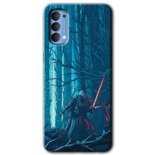 Oppo Reno 4 Kılıf HD Desen Baskılı Arka Kapak + Temperli Cam - Jedi