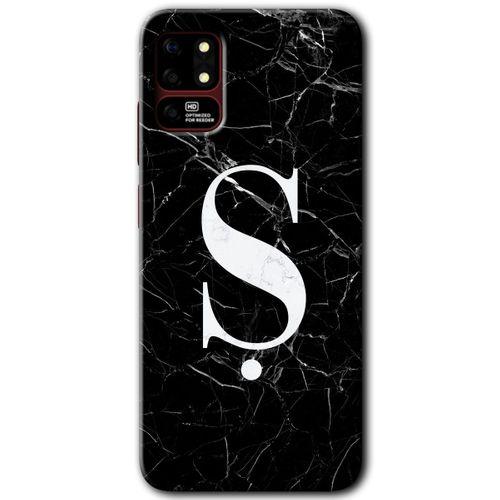 Reeder S19 Max Kılıf HD Desen Baskılı Arka Kapak - Siyah Mermer Desenli Ş Harfi