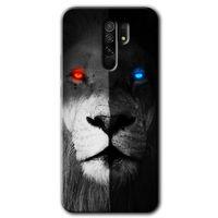 BeRa Aksesuar Xiaomi Redmi 9 Kılıf Baskılı Kapak - Fire and Ice Lion +Tam Kaplayan Mat Seramik