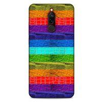 Xiaomi Redmi 8 Kılıf Patchwork (38) Neo Hybrid Kılıf Yeşil Kırmızı Mor