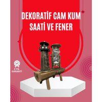 Ahşap Gövdeli Deniz Feneri Formlu Kum Saati – 15x20 Cm Masa Dekoru