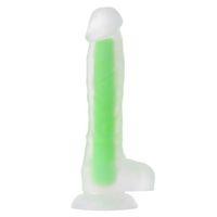 Beyond Clark Glow Gece Parlayan Yeşil Dildo Silikon Şeffaf 22 cm