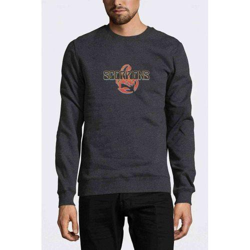 SCORPIONS METAL ROCK MUZİK MUSİC Baskılı Füme Antrasit Erkek Sweatshirt