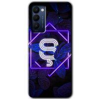 Tecno Camon 18T HD Baskılı Kılıf + 9D Tam Ekran Koruyucu - Dark Neon Yaprak Ş Harfi