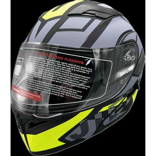 JK-20 Jk-20 Jk902  Çene Pedli Güneş Vizörlü Çeneden Açılır Kask [H-1 Yellow] Xl Beden