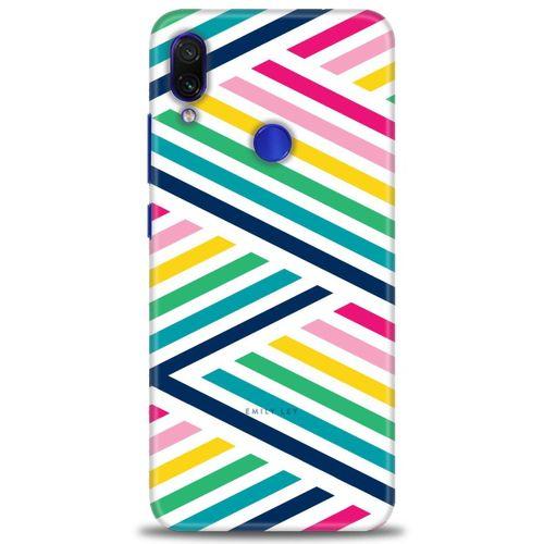 Xiaomi Redmi Note 7 Kılıf HD Baskılı Kılıf - Renkli Çubuklar + Tam Ekran Koruyucu