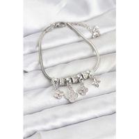 Pirinç Gümüş Renk Yonca Model Kadın Bileklik