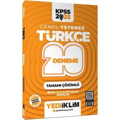 2025 KPSS Genel Yetenek Türkçe Tamamı Çözümlü 20 Deneme Yediiklim Yayınları