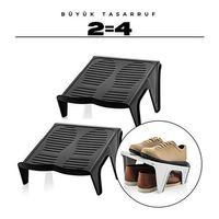 2'li Ayakkabı Düzenleyici Twin Set – Çift Katlı Tasarım | Dolap İçi Alan Tasarrufu | Kaymaz Yüzey